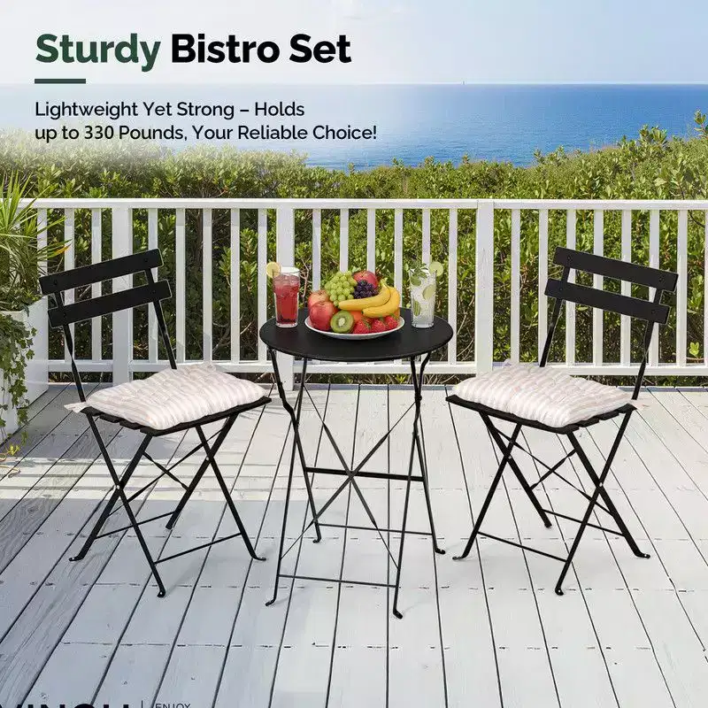 Karl Home 3-Piece Patio Dining Set With Seat Cushions