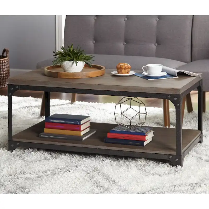 Grey Industrial Style Coffee Table, Seats 1
