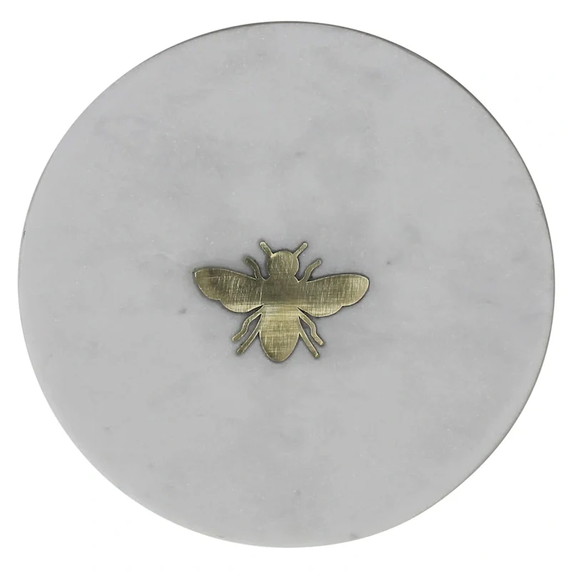 bumble bee inlay marble serving tray - 6 W x 6 D x 1 H