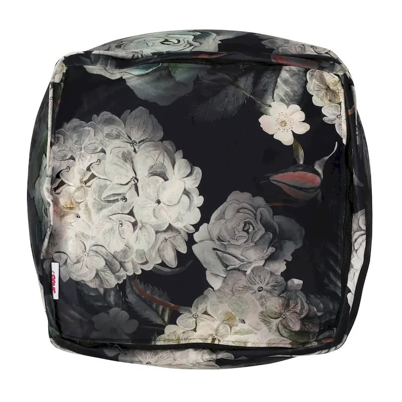Reigle Traditional Medium Fabric Flower Print Cube Pouf by Christopher Knight Home