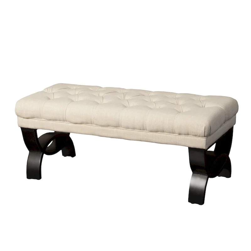 Scarlette Tufted Fabric Ottoman Bench by Christopher Knight Home - 41.00 L x 17.25 W x 16.75 H
