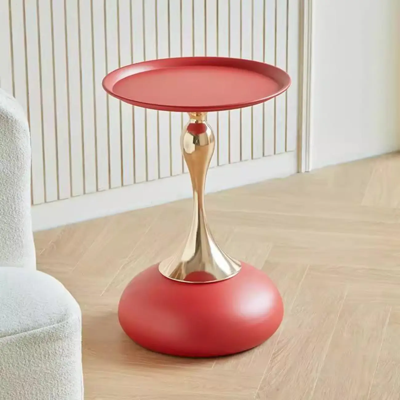 Elegant Black Stainless Steel Round Side Table