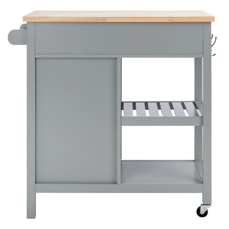 SAFAVIEH Fawn 1-Door 2-Drawer 2-Shelf Kitchen Cart - 33.5 W x 16.9 L x 35 H - 33Wx17Dx35H