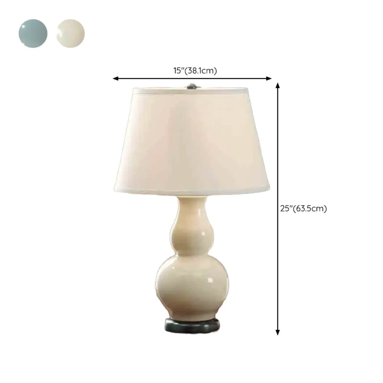 Elegant White Ceramic LED Table Lamp with Fabric Shade