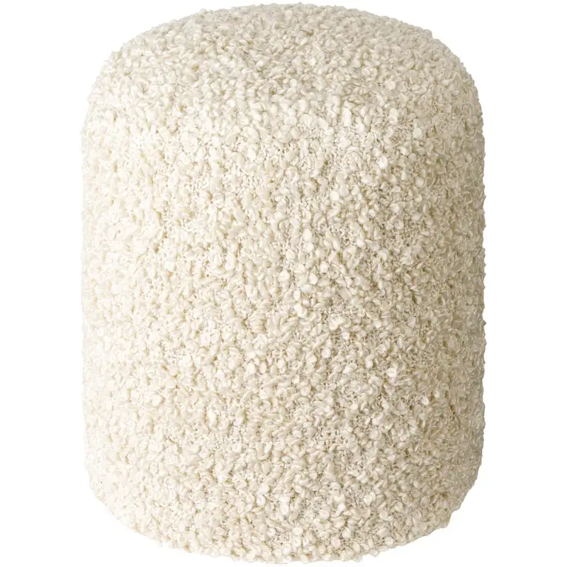 Mohave Shaggy Boucle 18-inch Tall Polyester Pouf