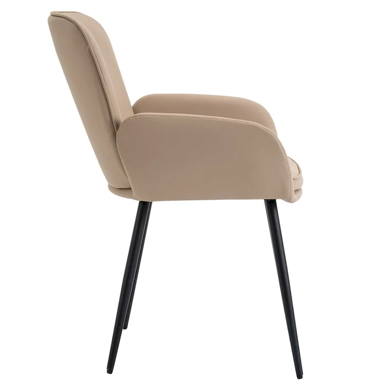 Set of 2 Cat-Scratch Resistant Dining Chairs with Gold Metal Legs