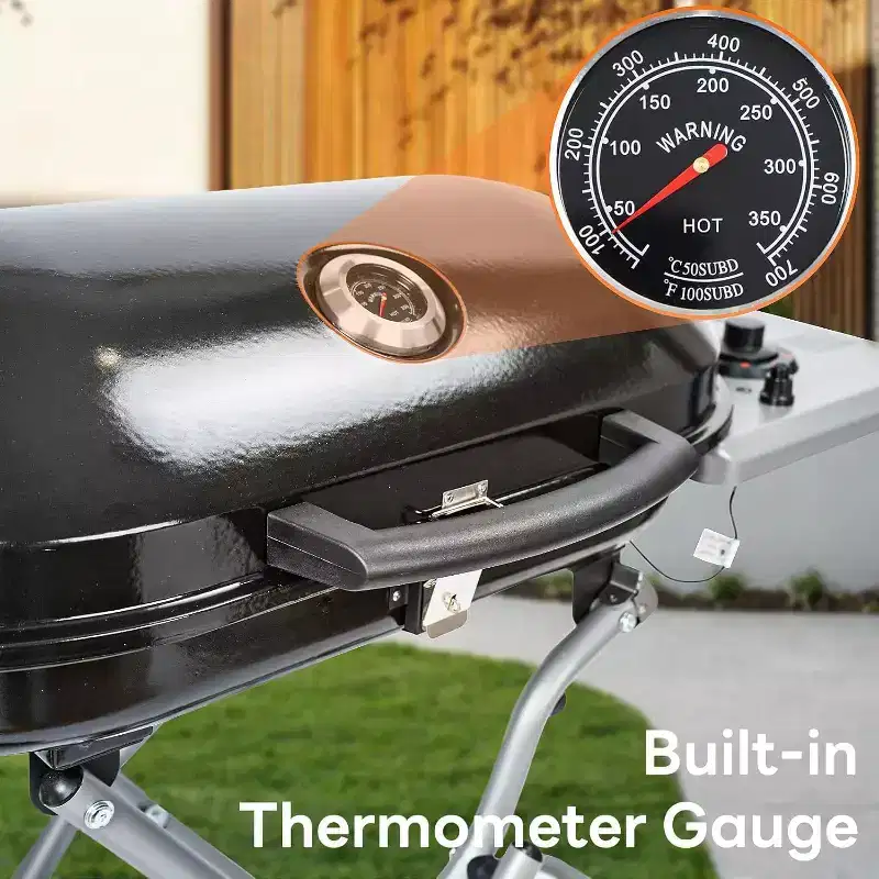 ZAFRO Portable Propane Gas Grill, 15,000 BTU Foldable Outdoor Grill with 348 Sq. In. Grilling Area for Camping, BBQ, Parties, Backyard, Beach Outings