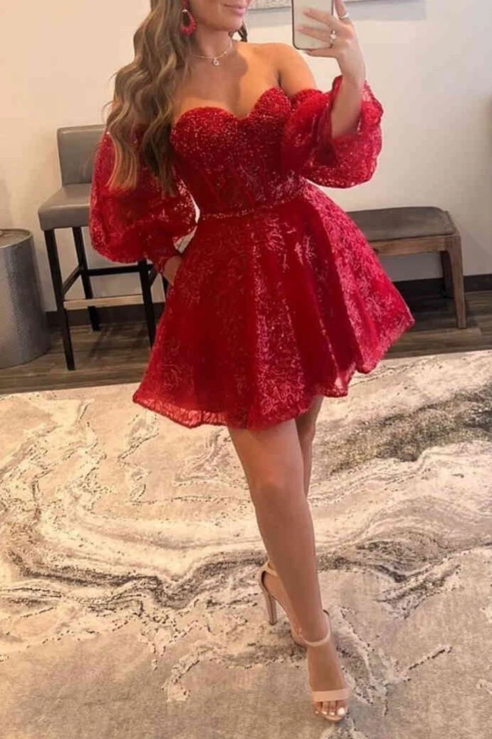 A-Line Sweetheart Homecoming Dress