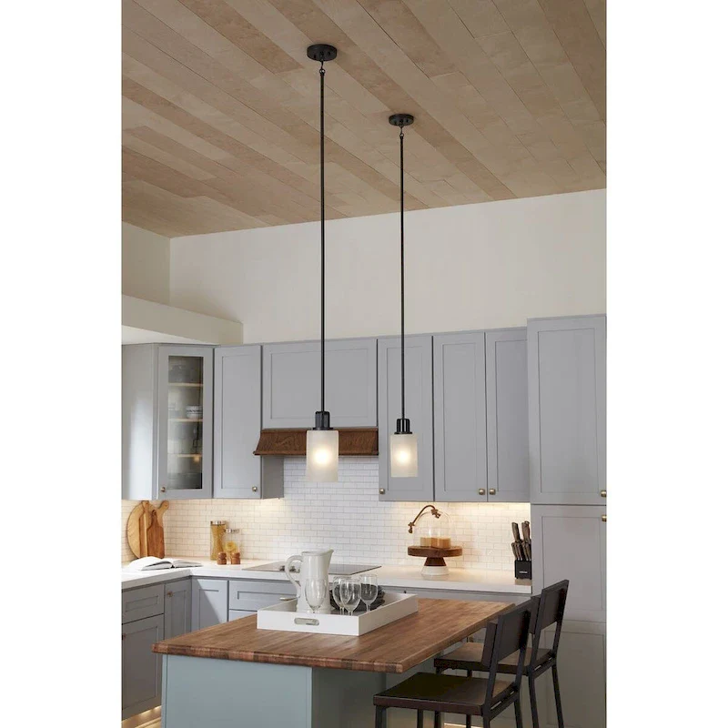 League Collection One-Light Matte Black Farmhouse Mini-Pendant - 5 in x 5 in x 11 in