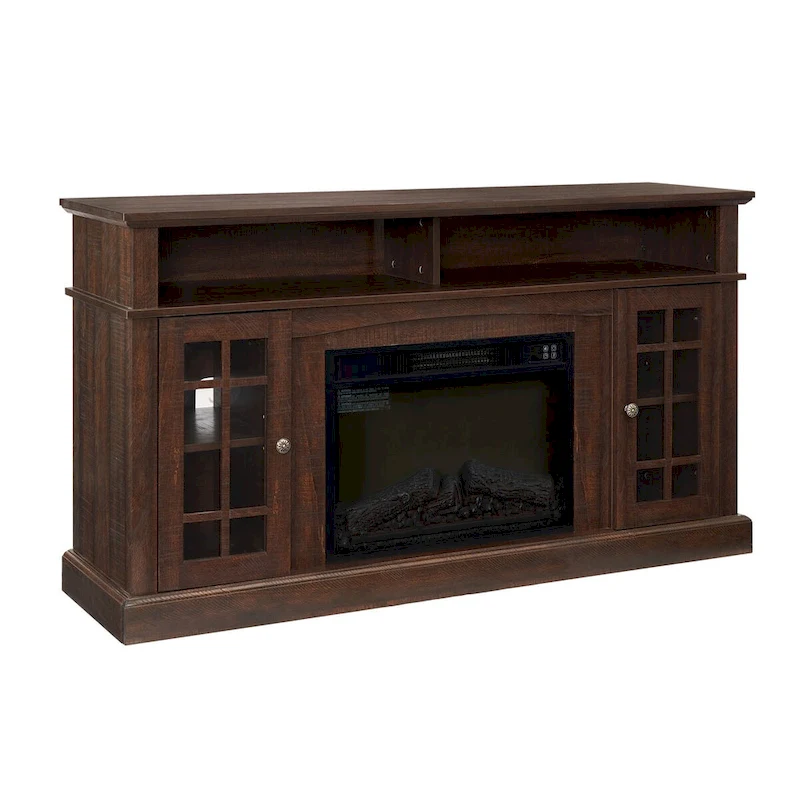 Modern Entertainment Console with 23  Fireplace Inset