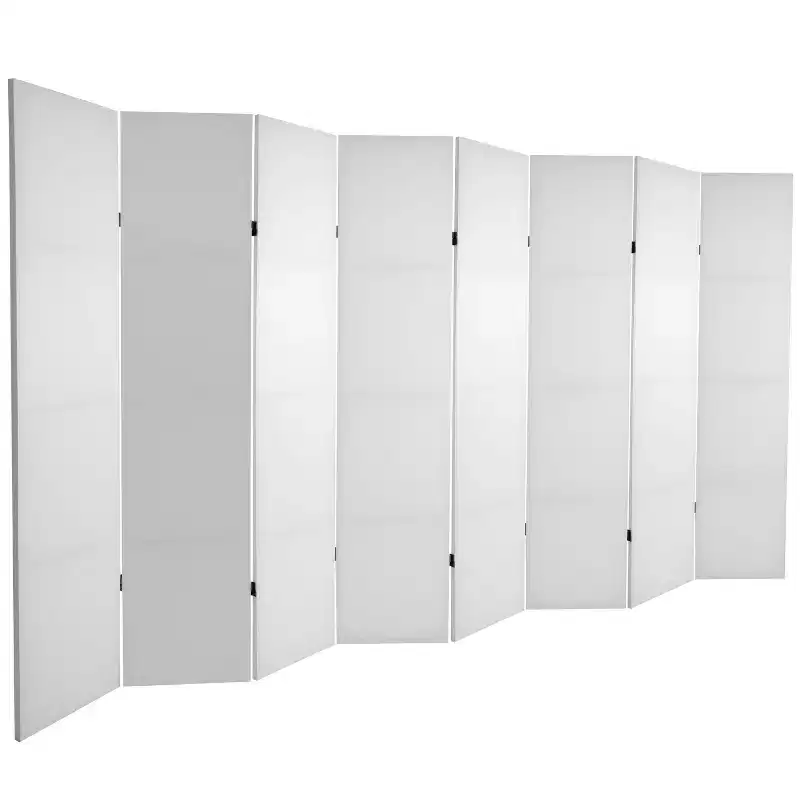 6 ft. Tall DIY Canvas Room Divider - Oriental Furniture: Hardwood Frame, 8 Panel Wall Partition, No Assembly Required