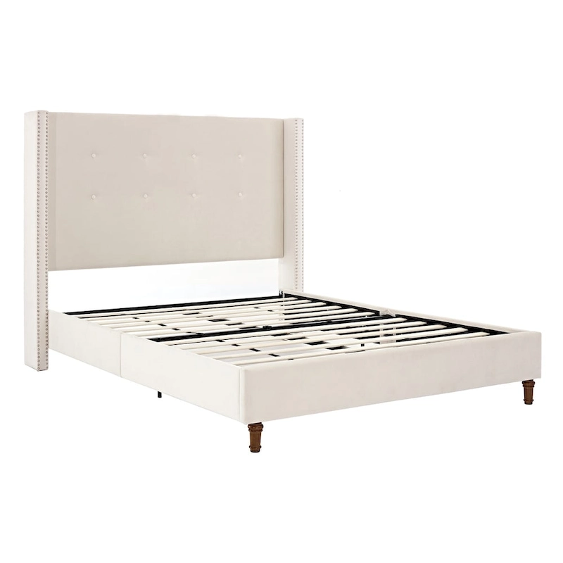 54 High Headboard Queen Peyton Upholstered Velvet Bed