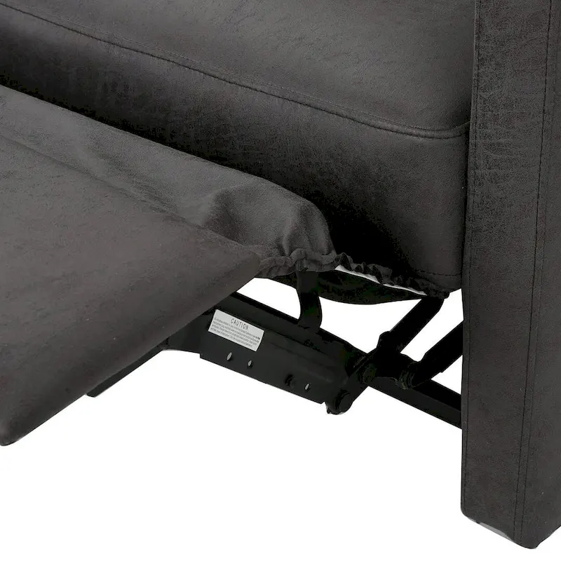 Modern Fabric Double Seat Recliner Chair with Plush Cushions by Christopher Knight Home