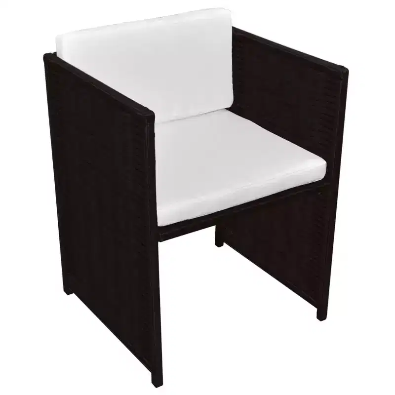 vidaXL Garden Dining Set Brown, Cream white