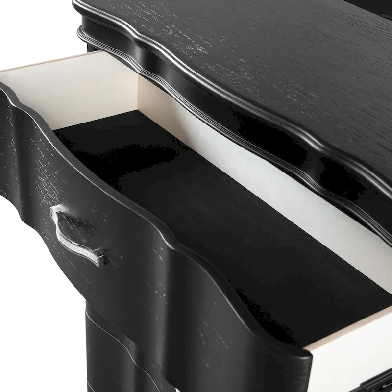 Solid Wood 3-Drawer Nightstand