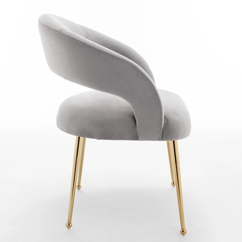 SEYNAR Mid Century Modern Velvet Upolstered Open-Back Dining Chair Set of 6