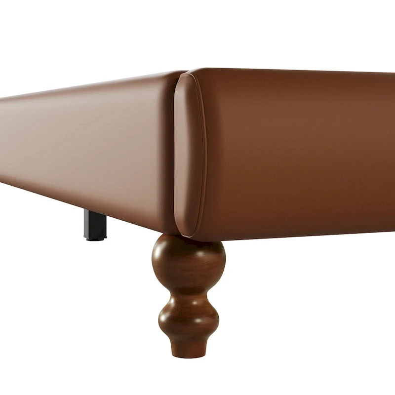 Calka Luxury Upholstered PU Leather Bed by Christopher Knight Home