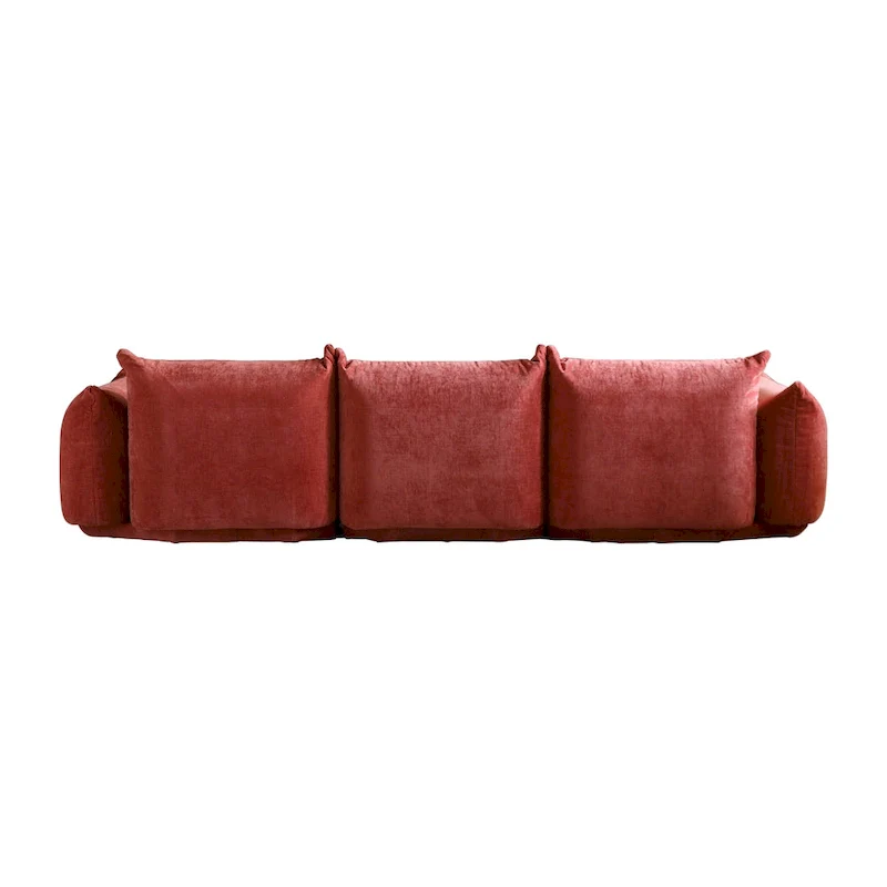 104 L-shape Chenille Modular Sofa Modern Sectional Semi-firm Sofa Couch with Ottoman