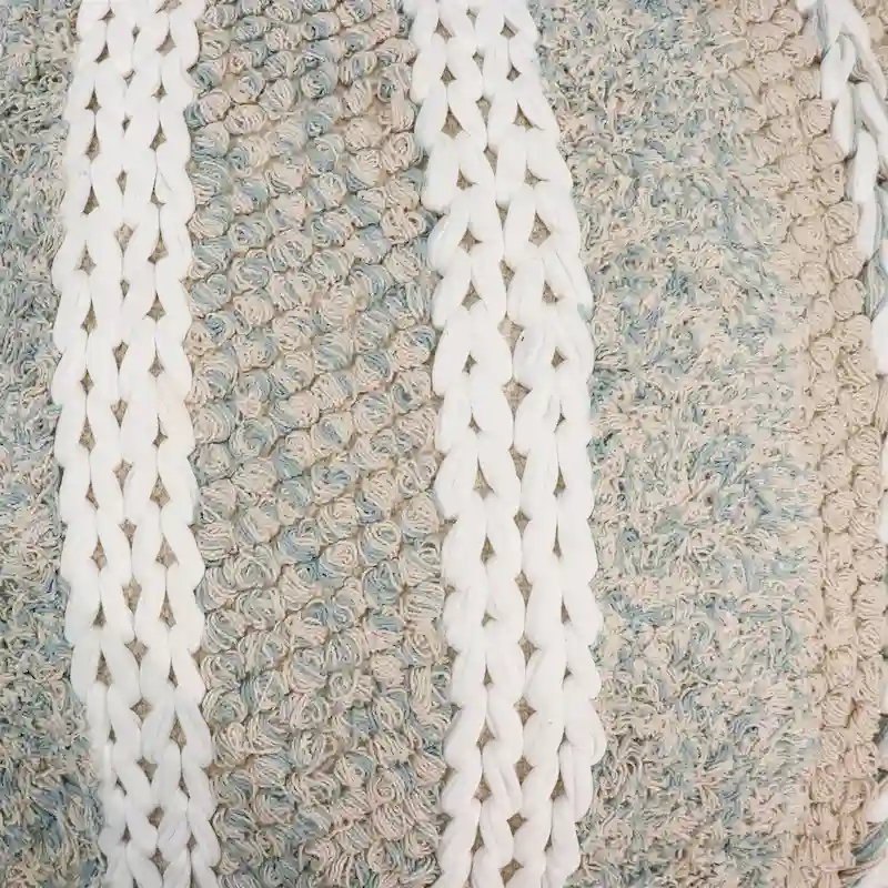 Pasargad Home Grandcanyon Braided Cotton Pouf, 20 Beige