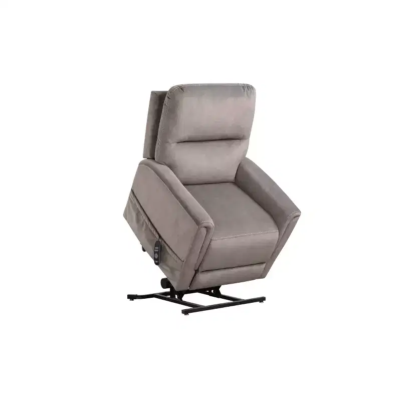 HOMES: Inside + Out Nightfall Flannelette Powered Recliner Lift Chair with Heating and Massage Gray
