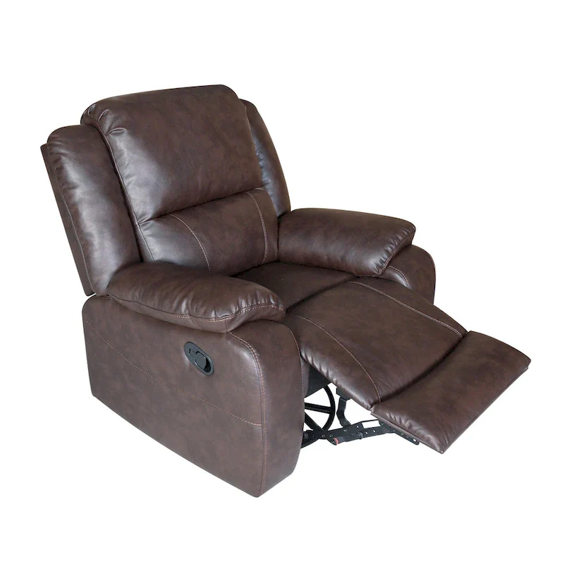 Malic Tufted Faux Leather Swivel Recliner by
