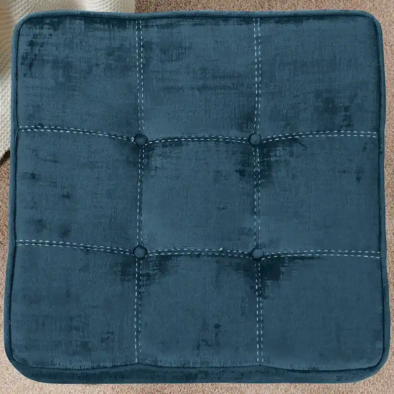 Textured Velvet Ottoman Vanity Stool 18X18X17