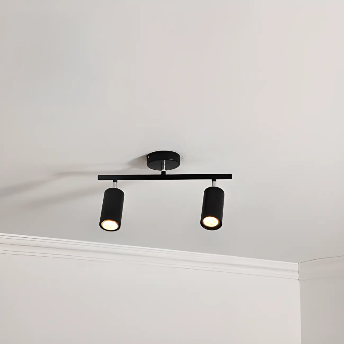 Modern Cylinder Semi-Flush Mount Metal Track Light