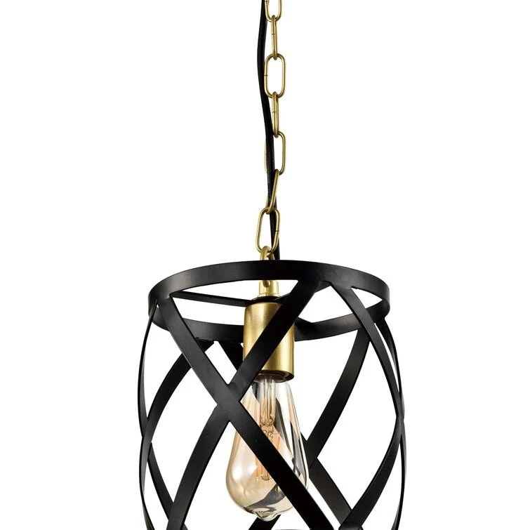 Maxax 1 - Light Single Cylinder Pendant With Wrought Iron