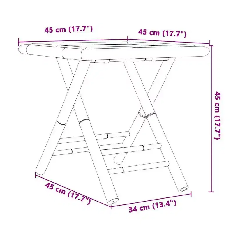 vidaXL Bistro Set Natural Bamboo Bamboo Compact Foldable Bistro Set