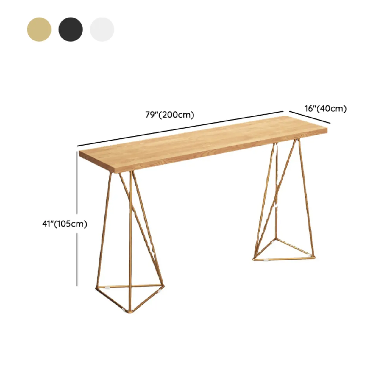 Glam Natural Finish Wooden Fixed Top Bar Tables