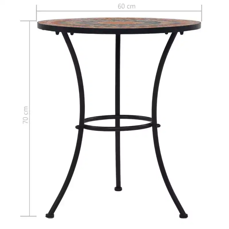 vidaXL Mosaic Bistro Set Terracotta Powder-coated iron, ceramic tile