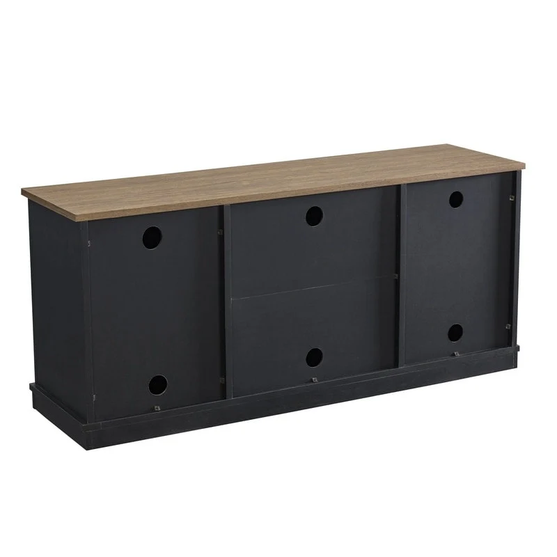 Industrial 3-Shelf Narrow End Table – Brown / Grey / Oak / Yellow