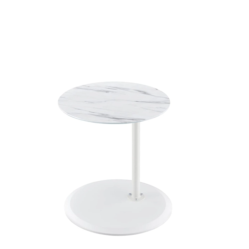 End Table with Height Adjustable Marble Textured Top