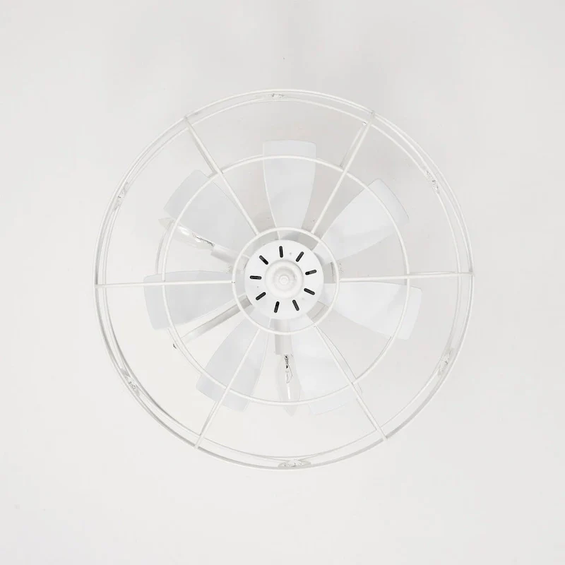 Maeve White Caged Lighted Ceiling Fan Fandelier 7-Blade Remote Control