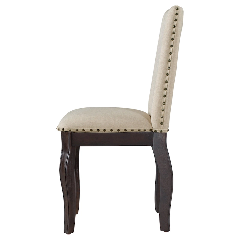 Dining Chairs Wood Upholstered Fabirc Dining Room Chairs with Nailhead,Set of 4