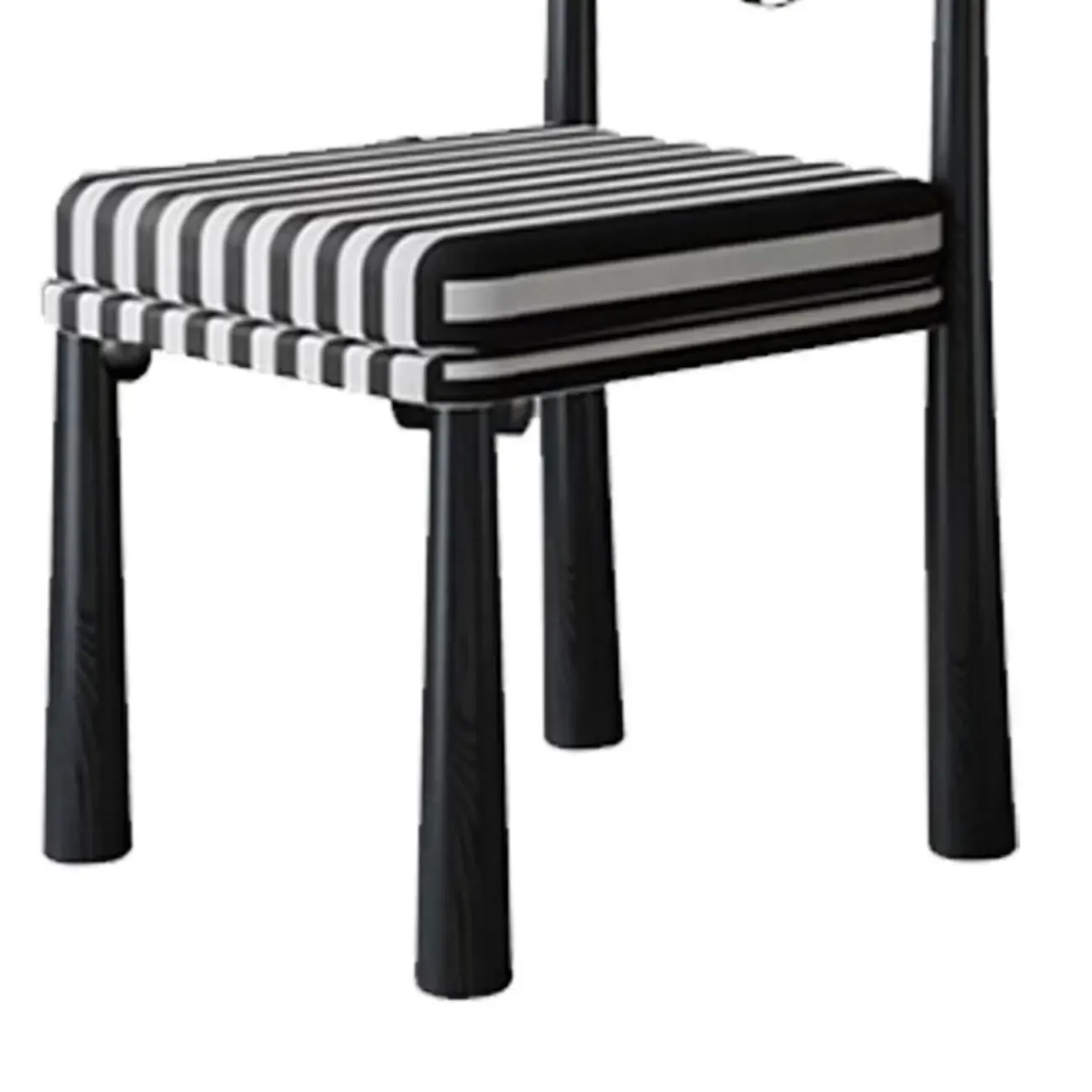 Upholstered Black Armless Striped Dining Chair
