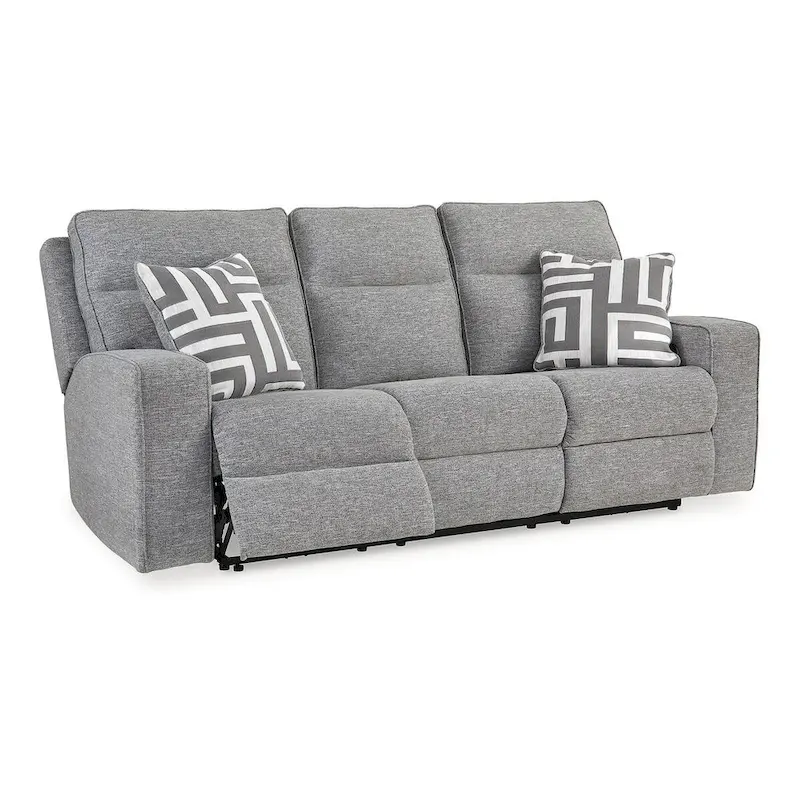 Signature Design by Ashley Biscoe Pewter Power Reclining Sofa - 88 W x 43 D x 42 H