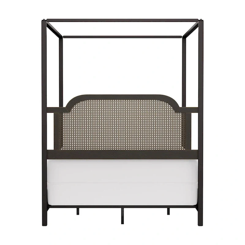 Hillsdale Furniture Melanie Wood and Metal Canopy Bed, Oiled Bronze