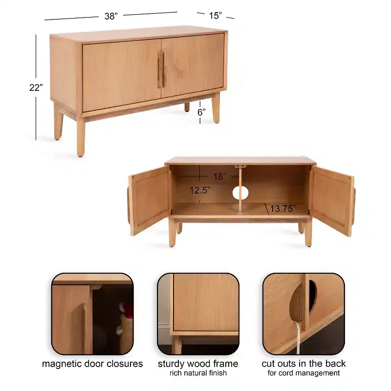 Kate and Laurel McCutcheon Wood TV Stand