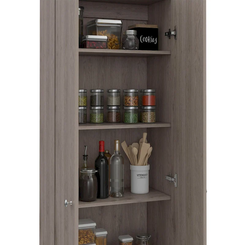 White / Black / Oak Freestanding Storage Cabinet with 10 Shelves
