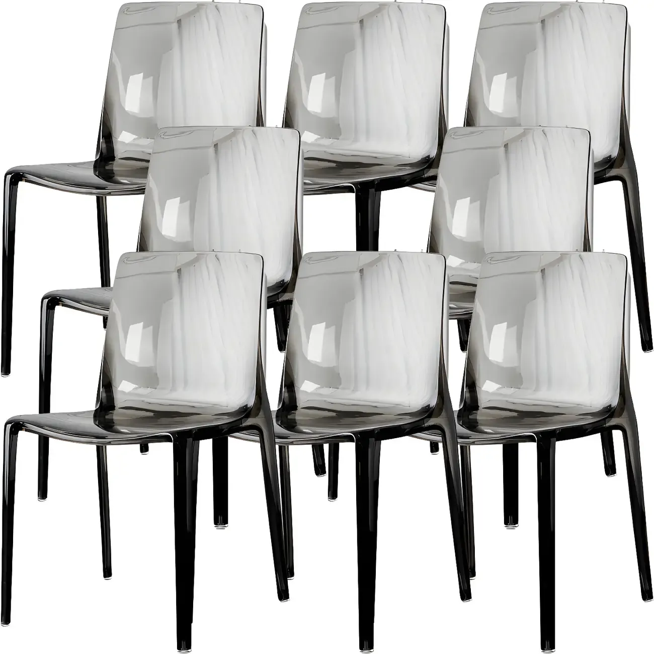 Amber Acrylic Armless Low Back Dining Chair