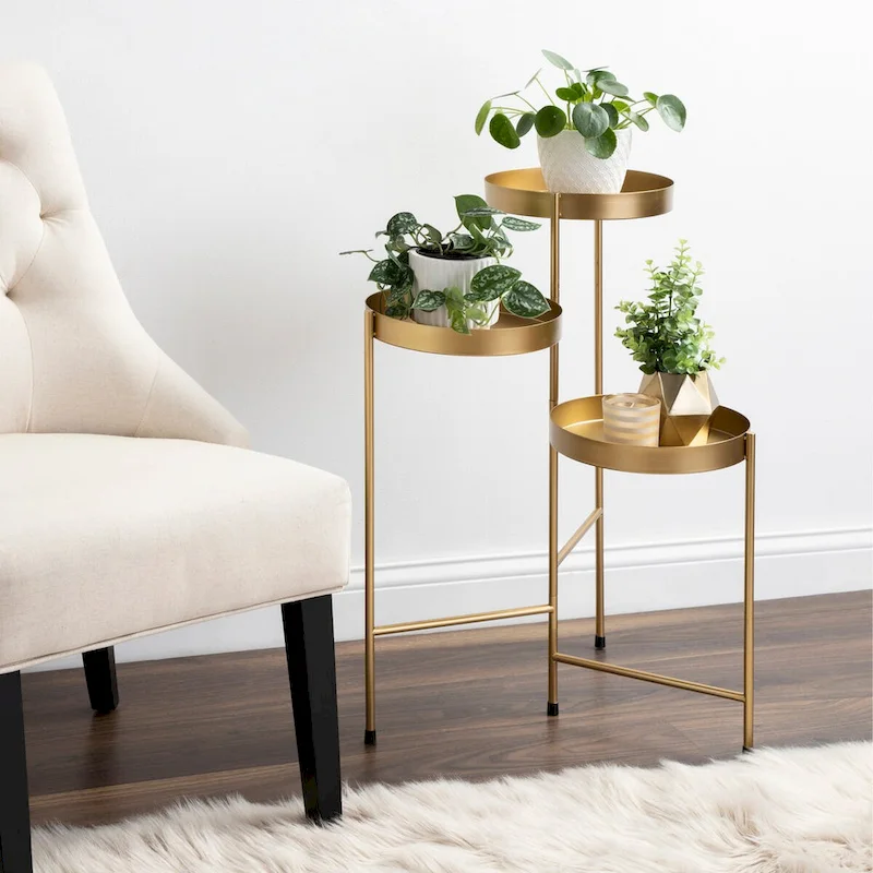 Kate and Laurel Finn Metal 3-tier Modern Plant Stand - 16x21x30