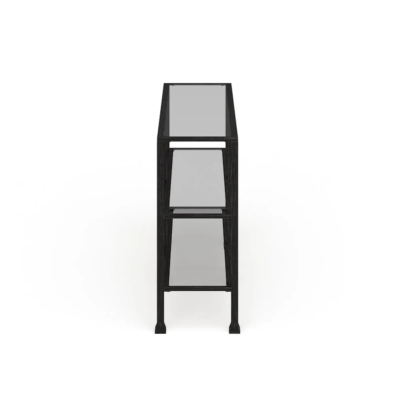 SEI Furniture Esther 3-tier Black Metal and Glass Console Table