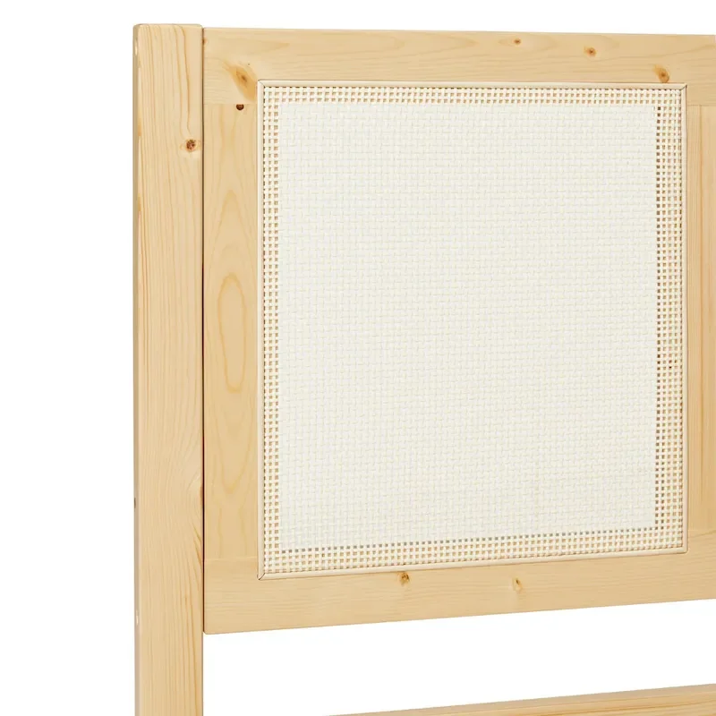 Middlebrook Designs Boho Solid Wood Rattan Headboard King Bedframe