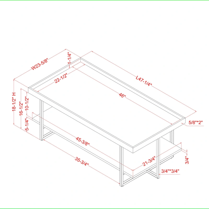 Alivia Rustic Black 47-inch Steel 1-Shelf Coffee Table by Furniture of America