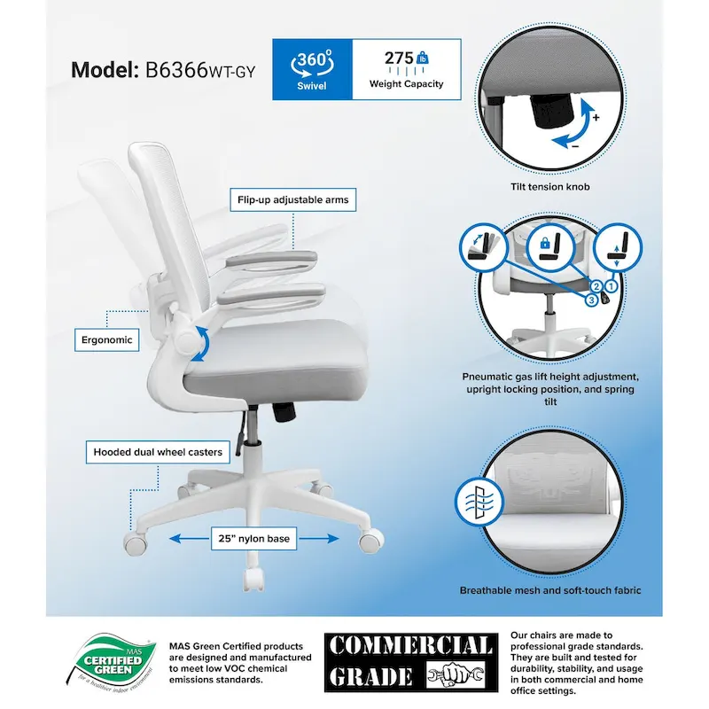 BOSS Flip Arm Mesh Task Chair