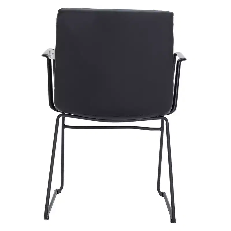 LeisureMod Ergonomic Office Chair Upholstered in Leather/Polyester with Powder-Coated Stainless Steel Frame Padded Seat and Back Zylar Collection