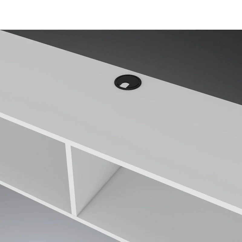 Modern TV Console Wall Mounted 59 Floating Media Stand with Shelves and Cable Management - 10.4H x 59.1W x 12.6D