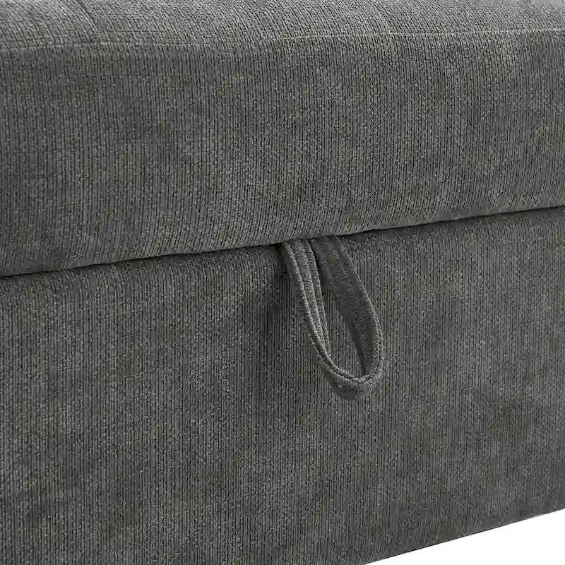 3-Seater Convertible Polyester Sofa Bed with Storage
