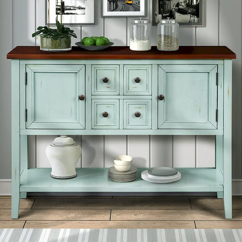 Buffet Sideboard Console Table with Bottom Shelf